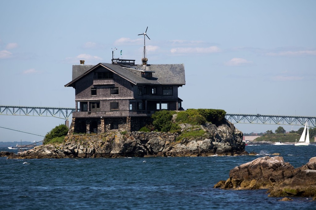 The ultimate pad? Right in the course for the America’s Cup World Series  Newport 2012, © ACEA - Photo Gilles Martin-Raget http://photo.americascup.com/