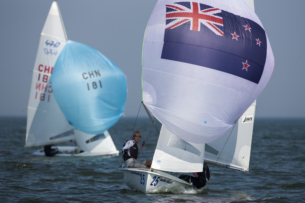 Paul Snow-Hansen and Jason Saunders - 470 mixed fleet, Day three, May 24th 2012. Delta Lloyd Regatta  (22/26 May 2012). Medemblik - the Netherlands. © Sander van der Borch http://www.sandervanderborch.com