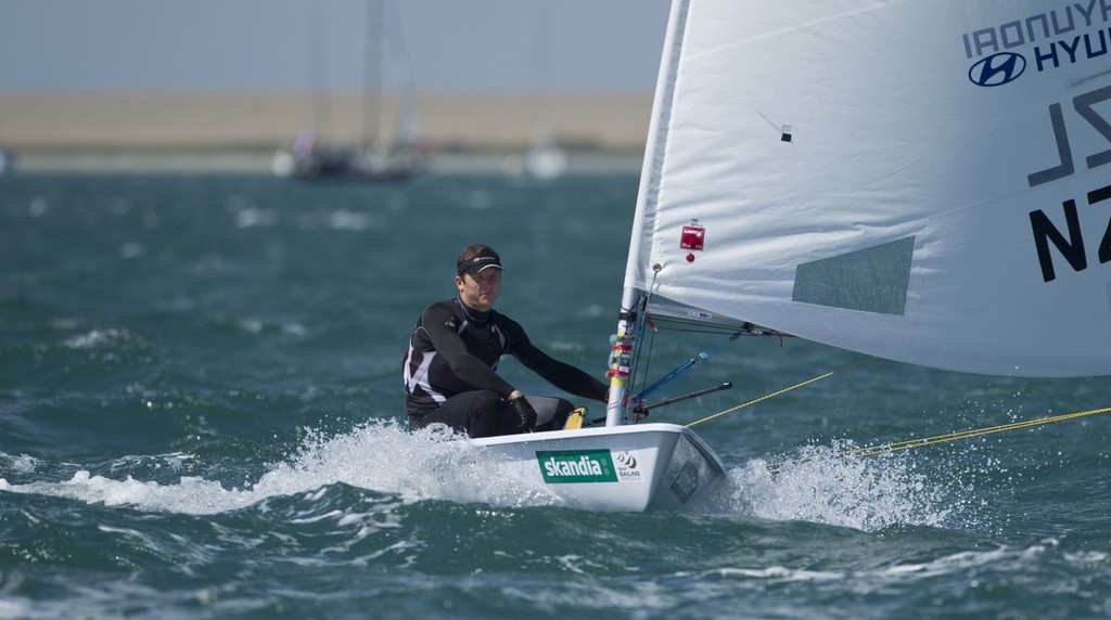 20120604  Copyright onEdition 2012©
Free for editorial use image, please credit: onEdition

Andrew Murdoch (NZL) racing in the Laser class on the day 6 of the Skandia Sail for Gold Regatta, in Weymouth and Portland, the 2012 Olympic venue. The regatta runs from 4 - 11 June 2012, bringing together the world's top Olympic and Paralympic class sailors.
 
2012 marks the seventh edition of Skandia Sail for Gold Regatta. The inaugural event was held in 2006 when 264 boats from 22 nations competed in 1 photo copyright onEdition http://www.onEdition.com taken at  and featuring the  class