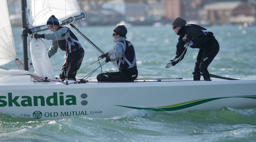 Stephanie Hazard, with Jenna Hansen and Susannah Pyatt (NZL) -Women’s Match Racing   © onEdition http://www.onEdition.com