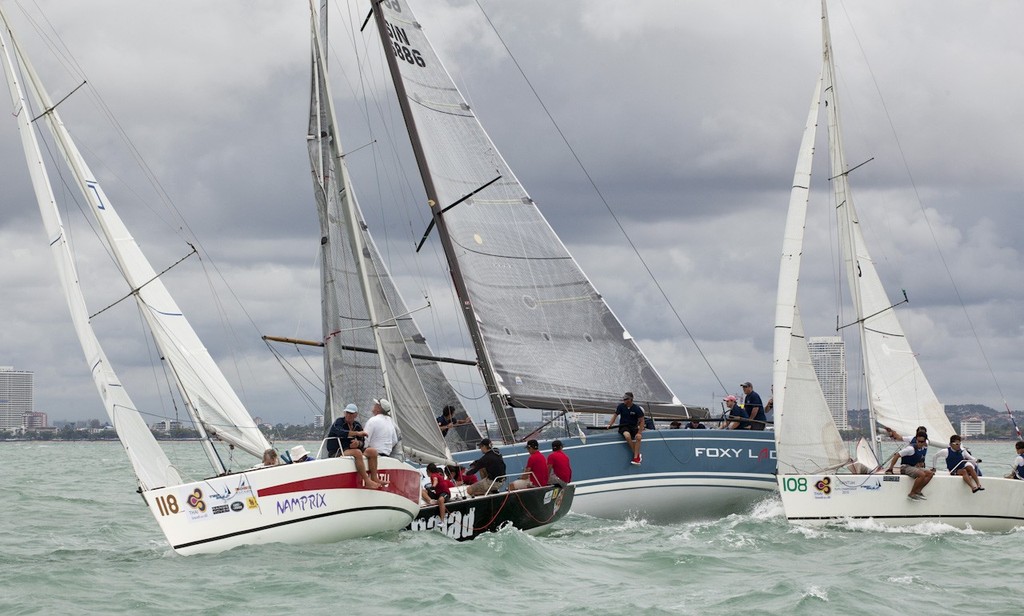 Top of the Gulf Regatta 2012 - Traffic at the leeward mark photo copyright Guy Nowell/Top of the Gulf taken at  and featuring the  class