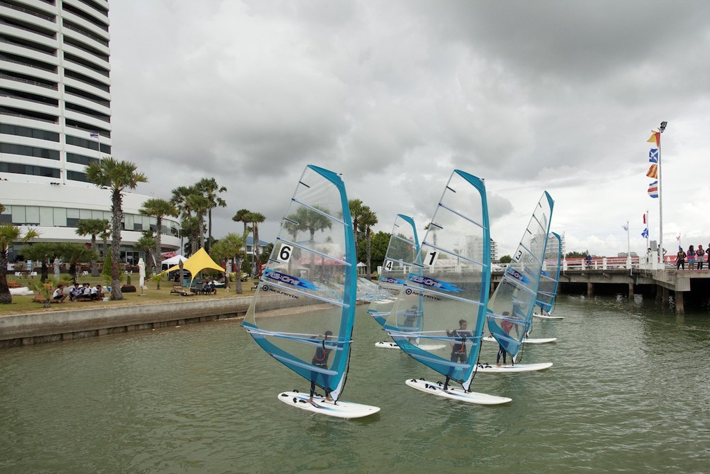 NeilPryde Racing Series - Top of the Gulf Regatta 2012. Start line in front of the Regatta Lawn © Guy Nowell/Top of the Gulf