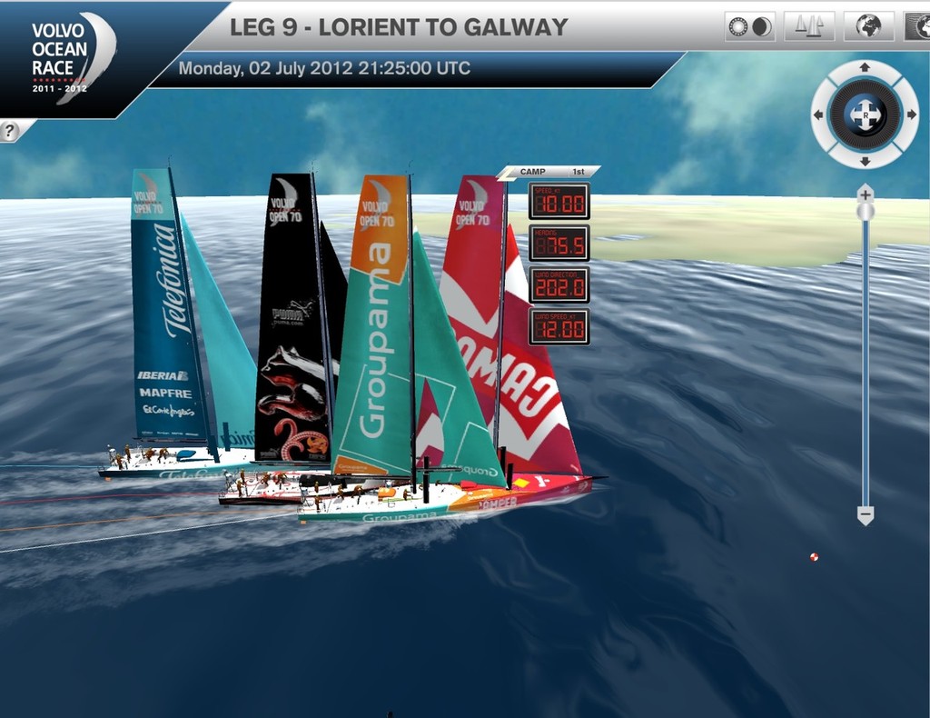 Rounding Eeragh Ltho Camper has a small lead heading to Galway - Leg 9 Volvo Ocean Race © Virtual Eye/Volvo Ocean Race http://www.virtualeye.tv/