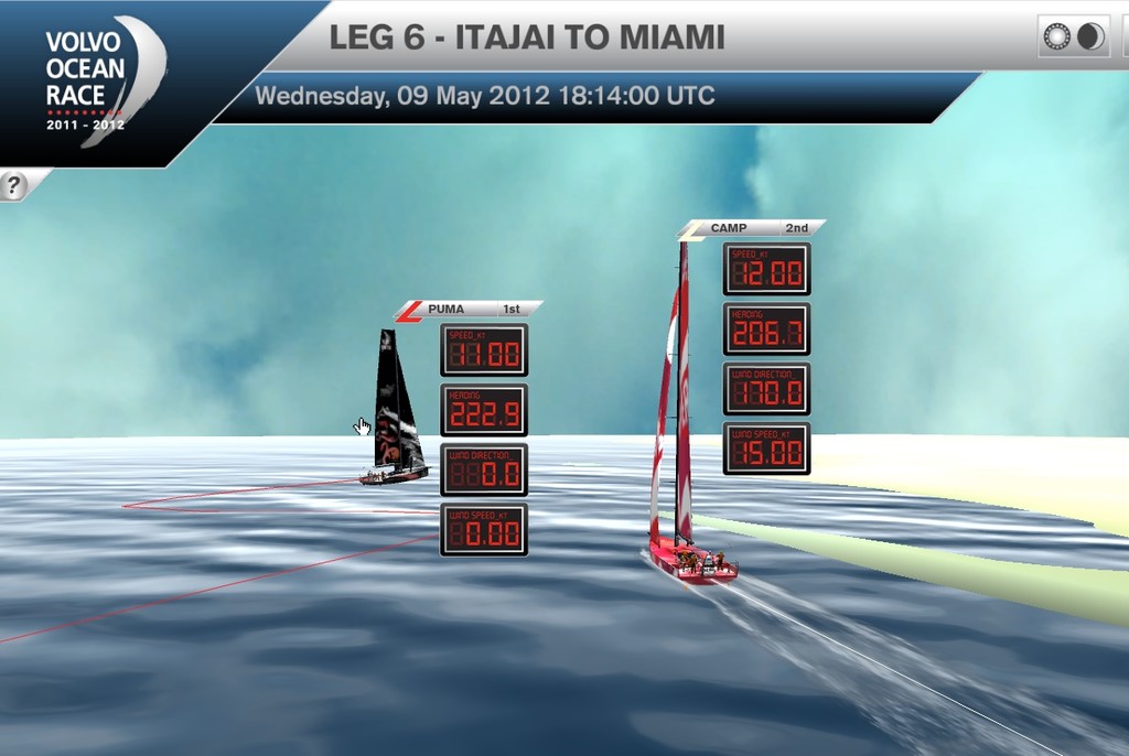 Camper pours on the pace to chase Puma Ocean Racing, which has just finished Leg 6 of the Volvo Ocean Race photo copyright Virtual Eye/Volvo Ocean Race http://www.virtualeye.tv/ taken at  and featuring the  class