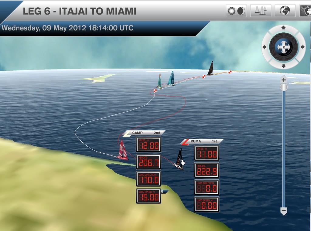 Behind Camper and Puma, Groupama puts a cover on Telefonica - Leg 6 is vital for vital leg points - which will squeeze up the margins on the points table for the Volvo Ocean Race photo copyright Virtual Eye/Volvo Ocean Race http://www.virtualeye.tv/ taken at  and featuring the  class