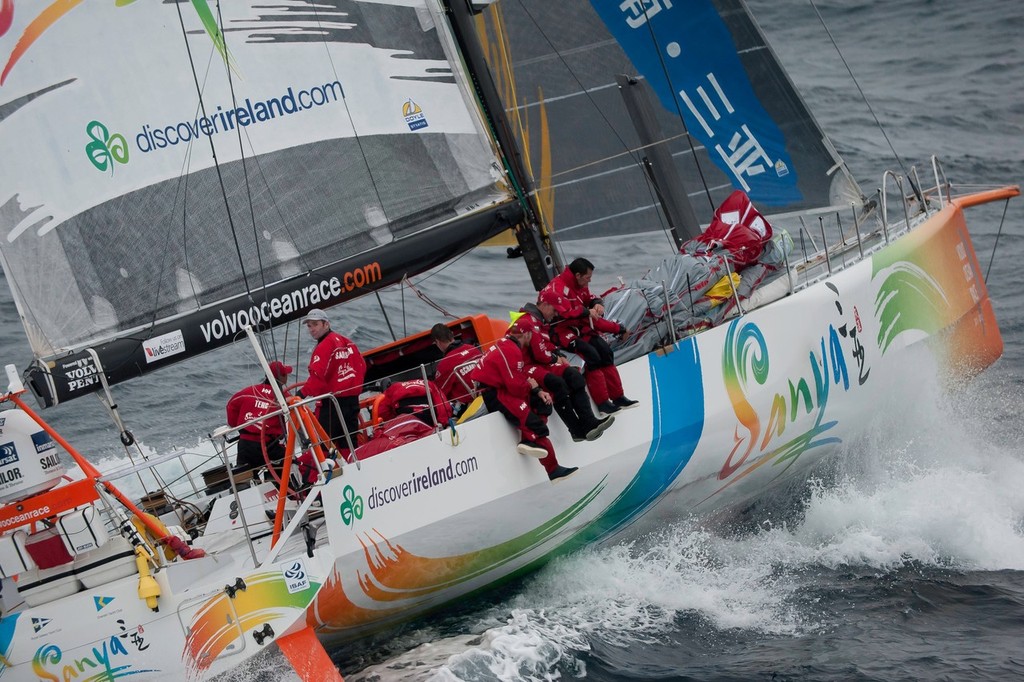 Team Sanya, skippered by Mike Sanderson from New Zealand, in heavy weather, at the start of leg 5 from Auckland, New Zealand to Itajai, Brazil, during the Volvo Ocean Race 2011-12. (Credit: PAUL TODD/Volvo Ocean Race) - Volvo Ocean Race - Leg 5 - Day 1 photo copyright Paul Todd/Volvo Ocean Race http://www.volvooceanrace.com taken at  and featuring the  class