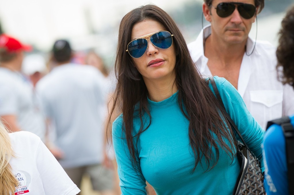 Adriana De Moura from Real Housewives of Miami, about to board her ride on Camper for the PORTMIAMI In-Port Race, during the Volvo Ocean Race 2011-12. photo copyright Ian Roman/Volvo Ocean Race http://www.volvooceanrace.com taken at  and featuring the  class