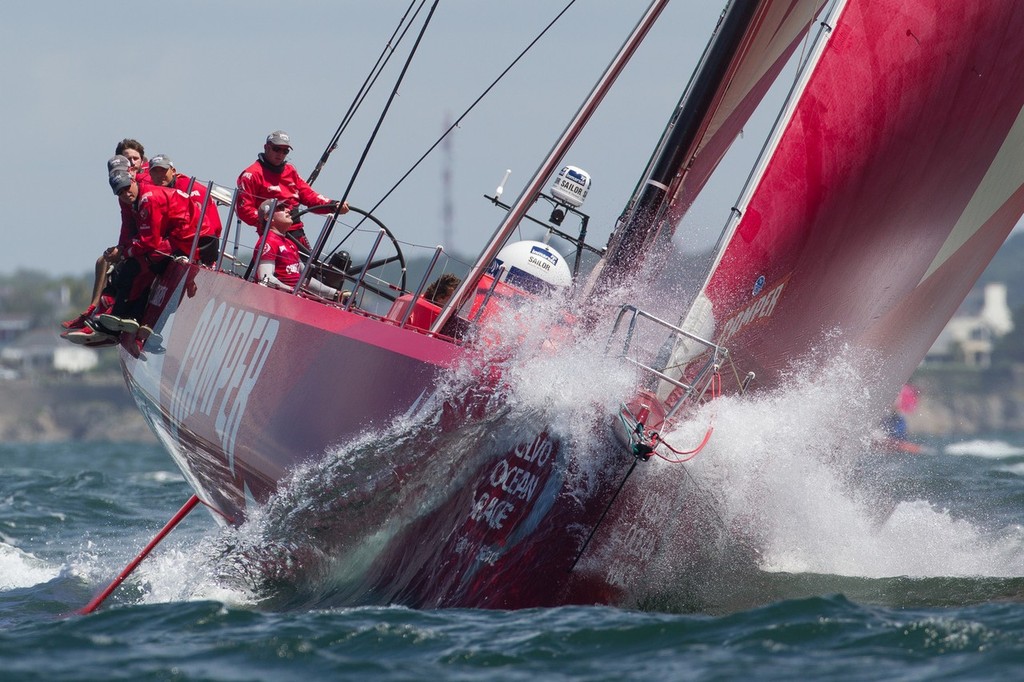 Camper competing in the Bretagne In-Port Race, in Lorient, France, during the Volvo Ocean Race 2011-12.  © Ian Roman/Volvo Ocean Race http://www.volvooceanrace.com