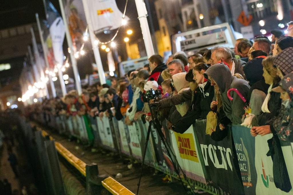 Crowds line the dock for the finish of leg 9 of the Volvo Ocean Race 2011-12, from Lorient, France to Galway, Ireland. (Credit: IAN ROMAN/Volvo Ocean Race) © Ian Roman/Volvo Ocean Race http://www.volvooceanrace.com
