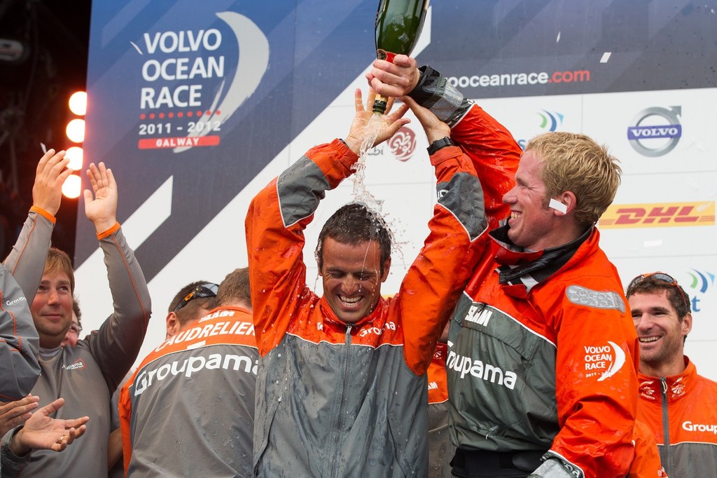Groupama Sailing Team, skippered by Franck Cammas from France, first place overall in the Volvo Ocean Race 2011-12, at the final public prize giving, in Galway, Ireland, during the Volvo Ocean Race 2011-12.  © Ian Roman/Volvo Ocean Race http://www.volvooceanrace.com