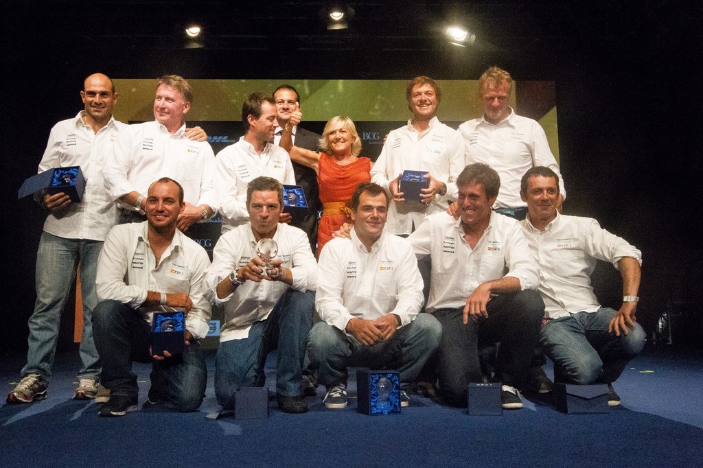 Team Telefonica, skippered by Iker Martinez from Spain, are awarded fourth place for the Volvo Ocean Race 2011-12, at the Prize Giving Ceremony in Galway, Ireland, during the Volvo Ocean Race 2011-12. (Credit: IAN ROMAN/Volvo Ocean Race) photo copyright Ian Roman/Volvo Ocean Race http://www.volvooceanrace.com taken at  and featuring the  class