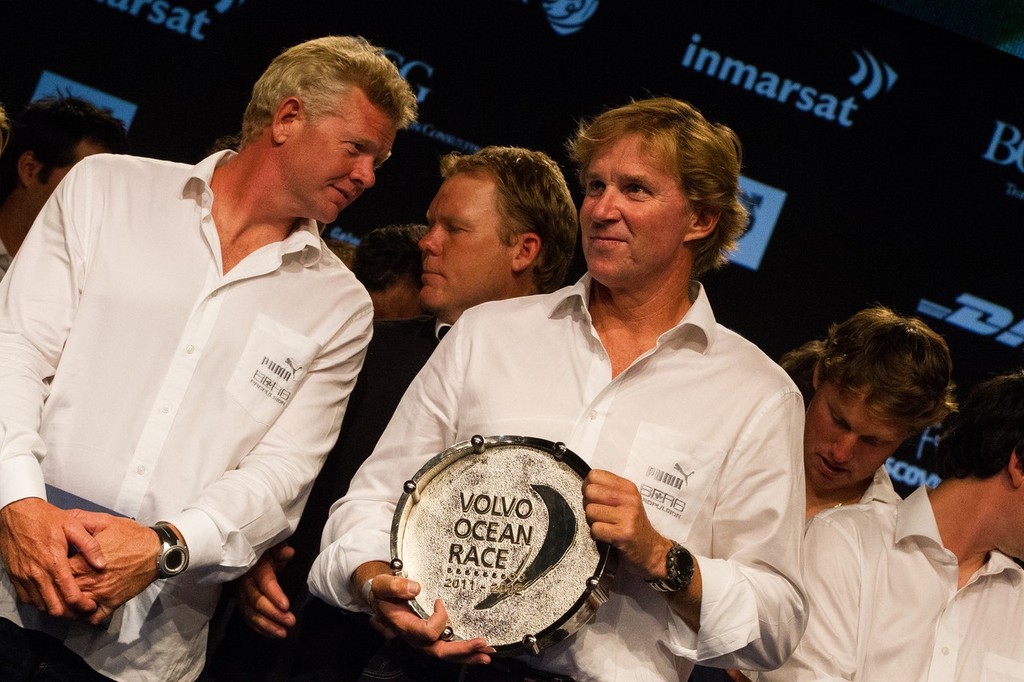 Puma Ocean Racing powered by Berg, skippered by Ken Read from the USA, are awarded third place for the Volvo Ocean Race 2011-12, at the Prize Giving Ceremony in Galway, Ireland, during the Volvo Ocean Race 2011-12.  © Ian Roman/Volvo Ocean Race http://www.volvooceanrace.com