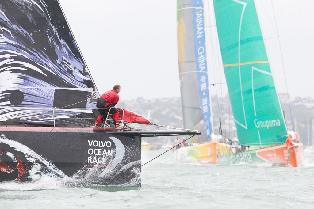Puma, Sanya and Groupama during the Volvo Ocean Race Auckland In-Port Race 17.03.2012 - photo copyright Scott Taylor http://www.scottiet.com taken at  and featuring the  class