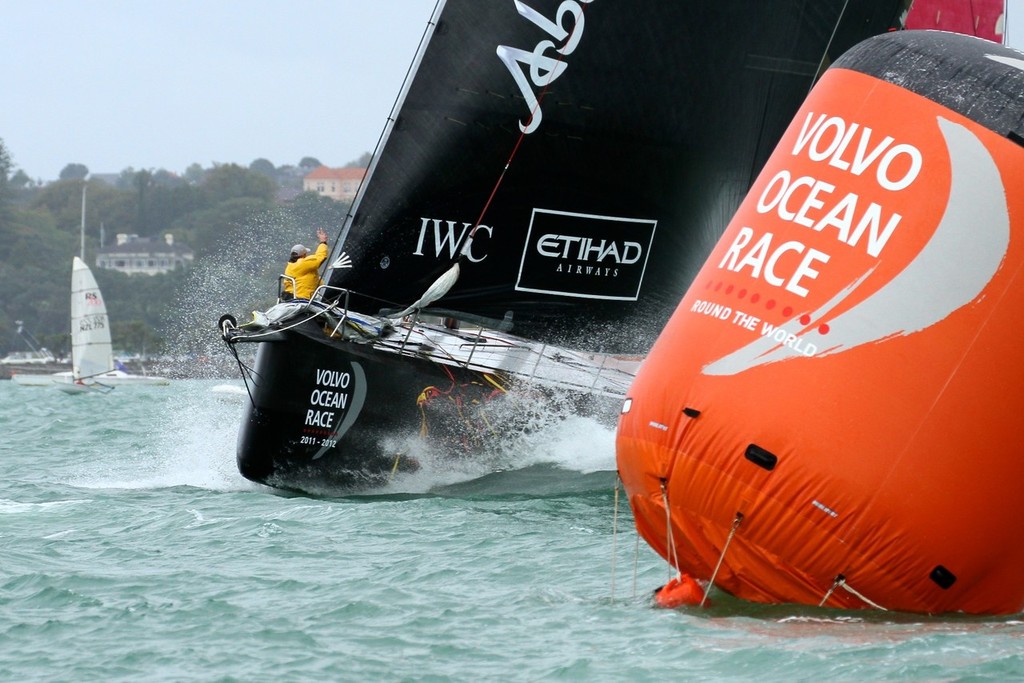 Abu Dhabi is second around the first mark - Volvo Ocean Race Auckland - Start March 18,2012 photo copyright Richard Gladwell www.photosport.co.nz taken at  and featuring the  class