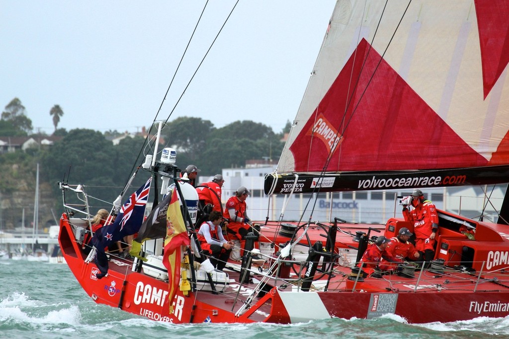 MCM Hamish Hooper catches the action aboard Camper - Volvo Ocean Race Auckland - Start March 18,2012 photo copyright Richard Gladwell www.photosport.co.nz taken at  and featuring the  class