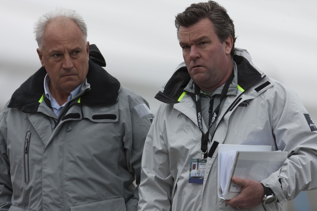 14/04/2012 - Naples (ITA) - 34th America's Cup - America's Cup World Series Naples 2012 - Race day 4 - Weather considerations - Iain Murray (ACRM) - John Craig (PRO) - America’s Cup World Series Naples 2012 photo copyright ACEA - Photo Gilles Martin-Raget http://photo.americascup.com/ taken at  and featuring the  class