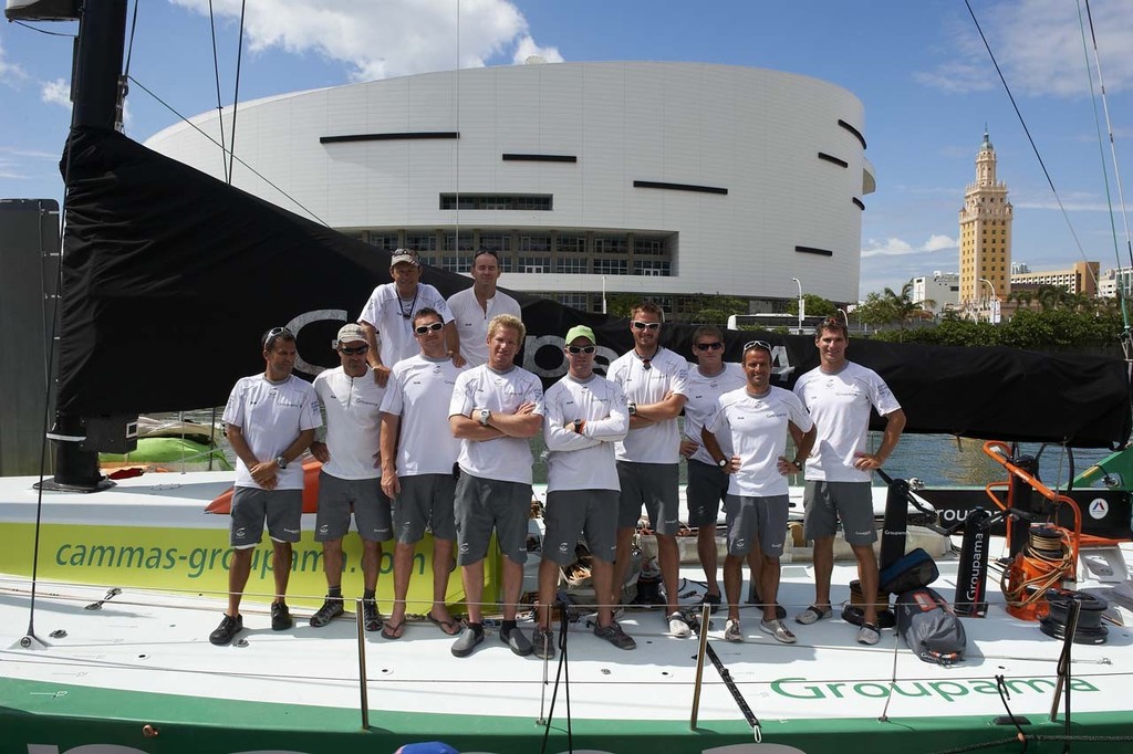 Volvo Ocean Race 2012, start of leg 7 Lisbon(Portugal)- Groupama4, skipper, Franck Cammas<br />
 © Yvan Zedda / Groupama sailing team