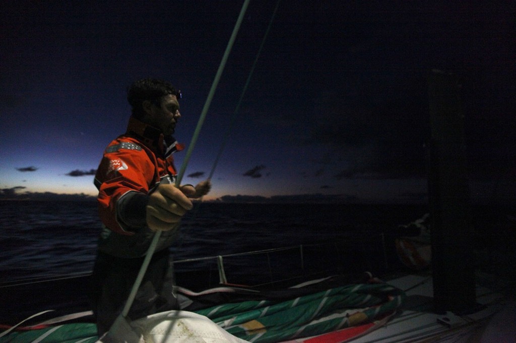 Groupama Sailing Team during leg 6 - Volvo Ocean Race 2011-12 photo copyright Yann Riou/Groupama Sailing Team /Volvo Ocean Race http://www.cammas-groupama.com/ taken at  and featuring the  class