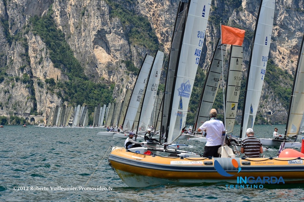 Start - European A-class Championships, June 2012, Lake Garda (ITA) photo copyright SW taken at  and featuring the  class