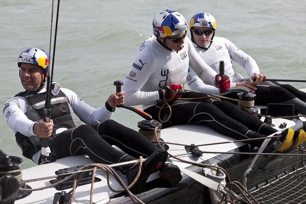 13-05-2012 /  Venice (ITA) / 34th America's Cup / ACWS Venice / ORACLE TEAM USA / New Red Bull helmets*** 13-05-2012 / Venice (ITA) / 34th America's Cup / ACWS Venice / ORACLE TEAM USA / New Red Bull helmets © Guilain Grenier Oracle Team USA http://www.oracleteamusamedia.com/