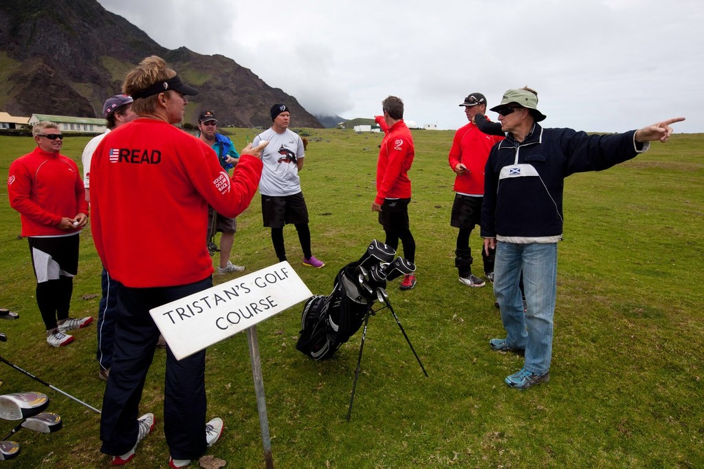 PUMA Ocean Racing powered by BERG playing golf on the island of Tristan da Cunha after being dismasted in the South Atlantic Ocean during leg 1 of the Volvo Ocean Race 2011-12, from Alicante, Spain to Cape Town, South Africa. (Credit: Amory Ross/PUMA Ocean Racing/Volvo Ocean Race) photo copyright Amory Ross/Puma Ocean Racing/Volvo Ocean Race http://www.puma.com/sailing taken at  and featuring the  class