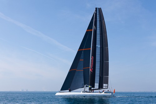 First sail with the AC72 Wing, Artemis Racing, 15-03-2012, Valencia, Spain © Sander van der Borch / Artemis Racing http://www.sandervanderborch.com