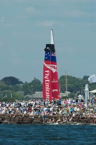 Emirates Team New Zealand - capsize, Day 1 America’s Cup World Series, Newport © Chris Cameron/ETNZ http://www.chriscameron.co.nz