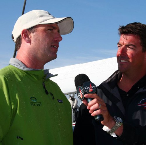 Gavin Brady talks to t2p tv’s Tucker Thompson after winning 2008 Congressional Cup. © Rich Roberts http://www.UnderTheSunPhotos.com