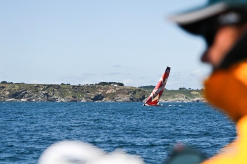 Camper with Emirates Team New Zealand, as seen from onboard Team Telefonica during leg 9 of the Volvo Ocean Race 2011-12, from Lorient, France to Galway, Ireland. © Diego Fructuoso /Team Telefónica/Volvo Ocean Race http://www.volvooceanrace.com