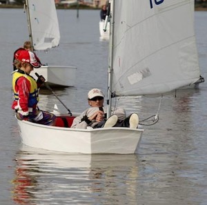 ``dad's just the time keeper``  - SA Optimist frostbite regatta 2012 photo copyright Chris Dean www.actionpics.biz taken at  and featuring the  class