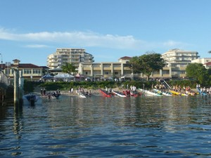 Shoal Bay Beachfront - Outrigger Canoe NSW State Marathon OC6 Titles photo copyright Jeannie Brown taken at  and featuring the  class
