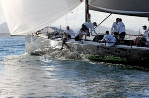 Hooligan get off the leeward rail ready for a gybe. - Sail Port Stephens photo copyright  John Curnow taken at  and featuring the  class