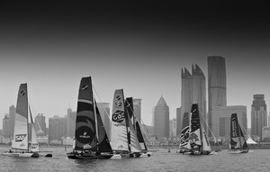 Fleet racing in Qingdao - Act 2, Day 3, Extreme Sailing Series 2012 photo copyright Lloyd Images http://lloydimagesgallery.photoshelter.com/ taken at  and featuring the  class