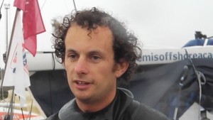 Artemis Offshore Academy skipper Nick Cherry on the docks after leg 1 of La Solitaire du Figaro. Cherry reported - ``I'm finished, so I'm happy!`` - La Solitaire du Figaro 2012 photo copyright Artemis Offshore Academy www.artemisonline.co.uk taken at  and featuring the  class