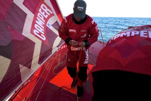 Broken tackline - Camper sailed by Emirates Team NZ - Leg 6, Volvo Ocean Race photo copyright Hamish Hooper/Camper ETNZ/Volvo Ocean Race taken at  and featuring the  class