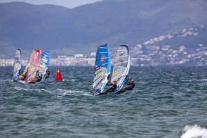 Bordes and Quentel battle it out - PWA Catalunya World Cup 2012 photo copyright  John Carter / PWA http://www.pwaworldtour.com taken at  and featuring the  class