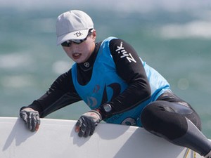 Despite Some Big Wind Struggles Lijia Xu CHN Marches On - Semaine Olympique Francaise de Voile 2012 photo copyright Thom Touw http://www.thomtouw.com taken at  and featuring the  class