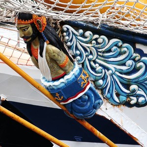 Dewaruci bow detail photo copyright  SW taken at  and featuring the  class