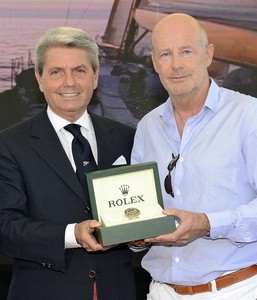 Gian Riccardo Marini (CEO of Rolex SA) and Franck Noël (owner of NEAR MISS (SUI)), handicap winner  - Giraglia Rolex Cup 2012 photo copyright  Rolex/ Kurt Arrigo http://www.regattanews.com taken at  and featuring the  class