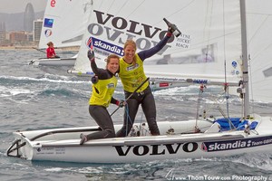 Gold Medal Womens 470 - Hannah Mills and Saskia Clark (GBR) - 470 World Championship 2012 photo copyright Thom Touw http://www.thomtouw.com taken at  and featuring the  class