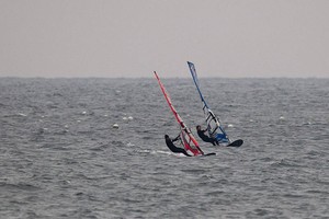 Jaggi overtakes Arrighetti on the final - PWA Ulsan Korea World Cup 2012 photo copyright  John Carter / PWA http://www.pwaworldtour.com taken at  and featuring the  class