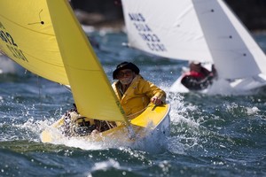 Lachlan & Tony Clear try to sail over the top of Roy Jewell & Neil Patterson (yellow) in the 303 class - Macquarie Access World Championships 2012 photo copyright  Andrea Francolini Photography http://www.afrancolini.com/ taken at  and featuring the  class