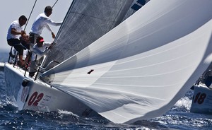 Porto Cervo, 28/06/12 
Audi Melges 32 European Championship 2012 
 
 photo copyright  Guido Trombetta/BPSE/Studio Borlenghi taken at  and featuring the  class