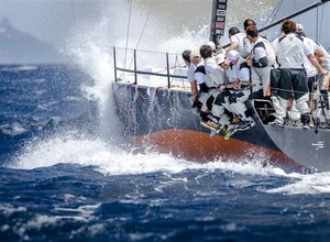 NEAR MISS (SUI) in a challenging downwind leg  - Giraglia Rolex Cup 2012 photo copyright  Rolex/ Kurt Arrigo http://www.regattanews.com taken at  and featuring the  class