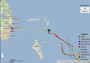 Positions as at 0600GMT 9 May 2012, Leg 6 Volvo Ocean race photo copyright PredictWind.com www.predictwind.com taken at  and featuring the  class