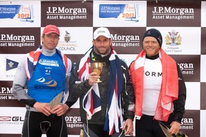 Silver: Ed Wright (GBR11) Gold : Ben Ainslie (GBR3) Bronze: Jonas Hoegh - Christensen - Finn Gold Cup 2012 photo copyright Mark Lloyd http://www.lloyd-images.com taken at  and featuring the  class