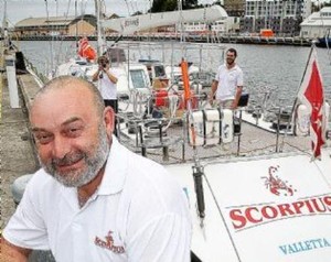 Sergei Nizovtsev, owner and skipper of Scorpious, during their stop in Hobart photo copyright  SW taken at  and featuring the  class