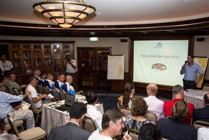 Skippers and weather briefing at the Royal Hong Kong Yacht Club - Rolex China Sea Race 2012 photo copyright  Rolex/Daniel Forster http://www.regattanews.com taken at  and featuring the  class
