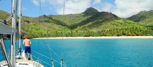 WCC Ronja arriving in Hiva Oa Marquesas - World Cruising Club JM Ruud photo copyright Jeremy Wyatt taken at  and featuring the  class