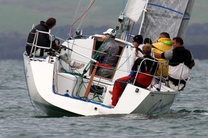 Outrageous deep in concentration - 2012 Harken Young 88 Nationals photo copyright Richard Gladwell www.photosport.co.nz taken at  and featuring the  class